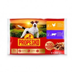 PROPESKO Dog hovězí a kuřecí, kapsa 100 g (pack 4 ks)