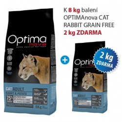 OPTIMAnova Cat Rabbit & Potato GF 8 kg + 2 kg ZDARMA