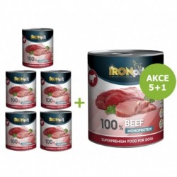 IRONpet Dog Beef (Hovězí) 100 % Monoprotein, konzerva 800 g AKCE 5 + 1