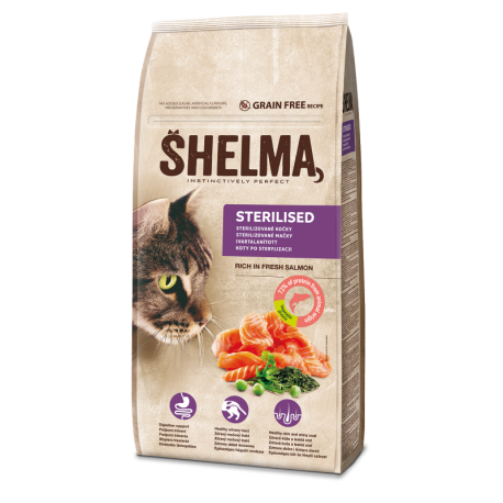 SHELMA Cat Sterilised Salmon GF 8 kg