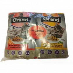 Grand deluxe Cat mix, kapsička 100 g (6 pack)