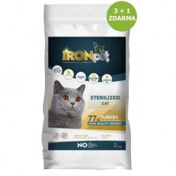 IRONpet Cat Sterilized Turkey (Krůta) 2 kg AKCE 3 + 1 ZDARMA