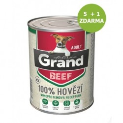 Grand deluxe 100% dog HOVĚZÍ ADULT 400g AKCE 5+1