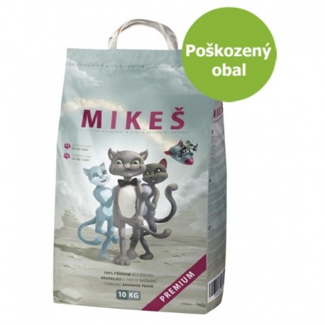 MIKEŠ Premium bílé hrudkující 10 kg - Poškozený obal - SLEVA 15 %