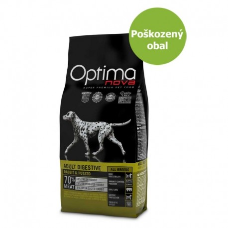 OPTIMAnova Dog Adult Digestive Rabbit GF 12 kg - Poškozený obal - SLEVA 20 %