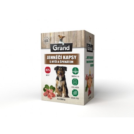 Grand deluxe Dog jehněčí, kapsička 300 g (4 pack)