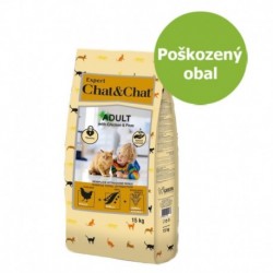 Chat & Chat Expert Adult Chicken & Peas 14 kg - Poškozený obal - SLEVA 20 %